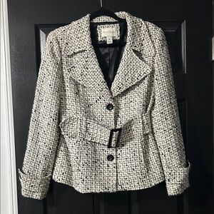 White House Black Market. Size M black and white tweed jacket